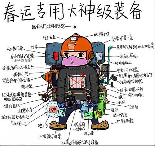 春运专用大神级装备（恶搞图片）
