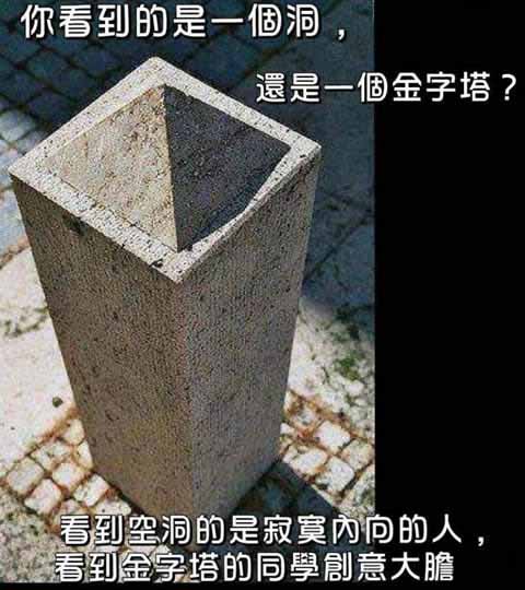 你看到的是一个洞，还是一个金字塔？